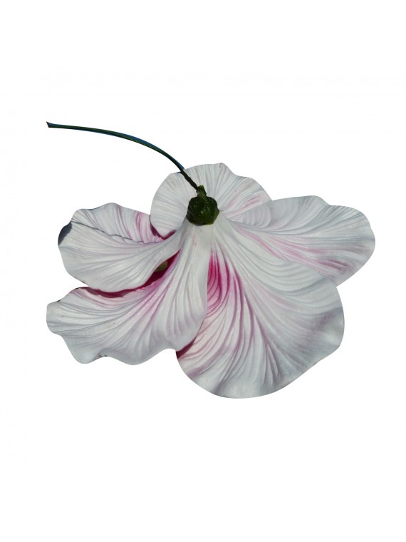 Très gros Hibiscus rose sur tige métal