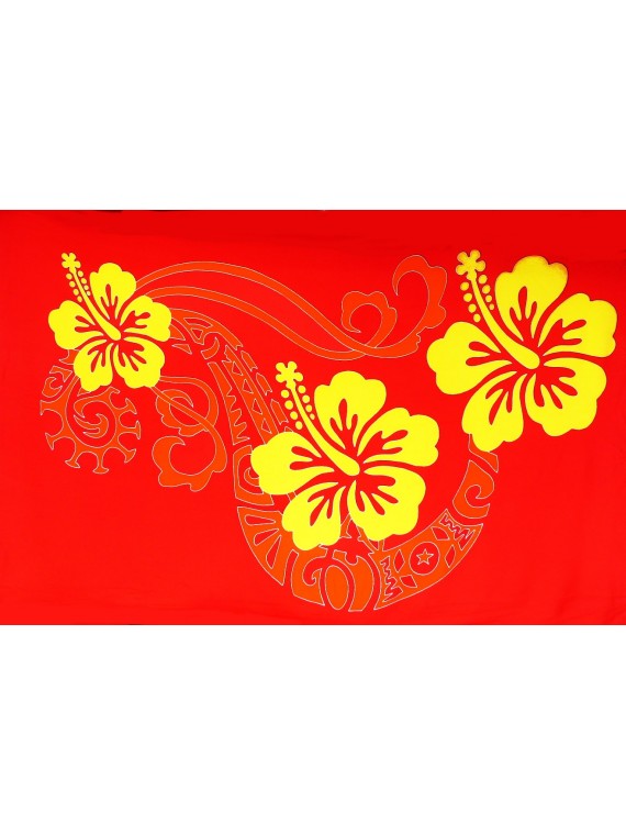Paréos double frise tattoo hibiscus