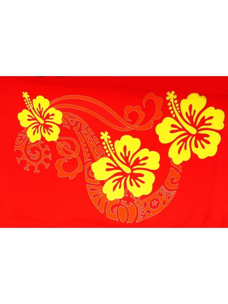 Paréos double frise tattoo hibiscus