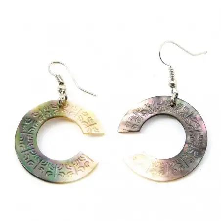 Boucle d'oreille en nacre Moanaiti