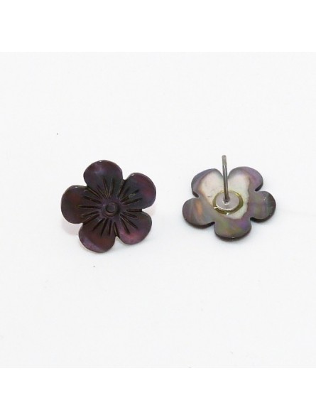 Boucle d'oreille en Nacre motifs frangipane