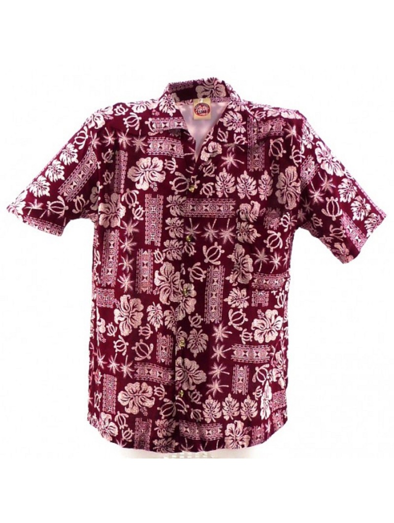 Chemise Hawaïenne rouge Saïgon