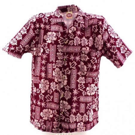 Chemise Hawaïenne rouge Saïgon