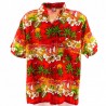 Chemise rouge Hawaïenne Plage