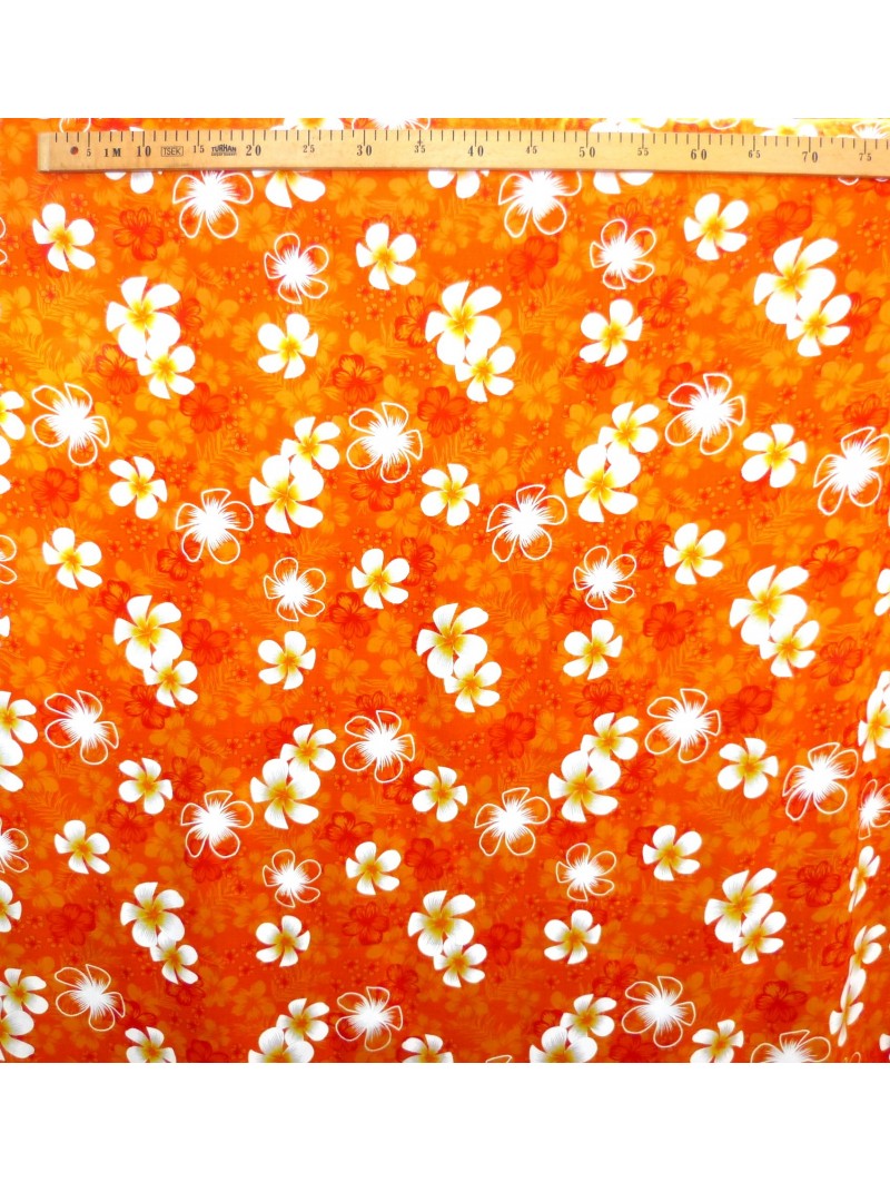 Tissu orange petite frangipane