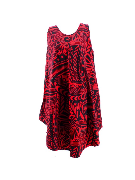 Robe tunique grande taille tatouage polynésien