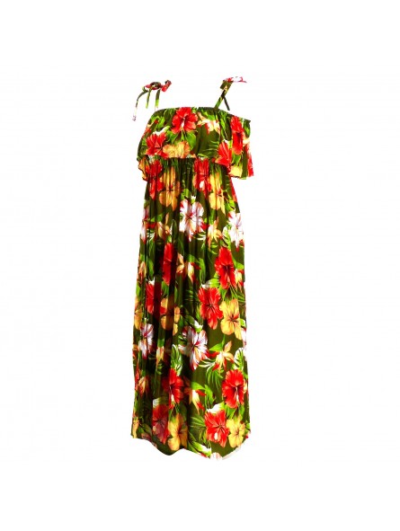 Robe volant poitrine Champ dhibiscus Robe volant poitrine Champ dhibiscus