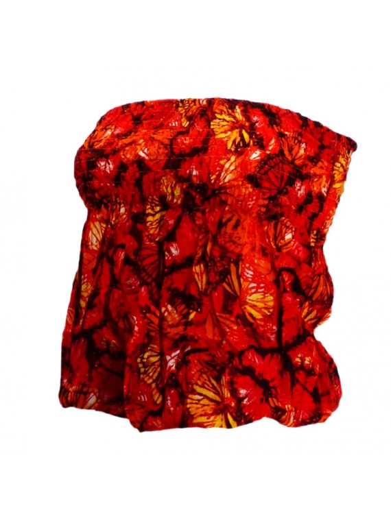 Bustier rouge orangé froncé femme Butterfly