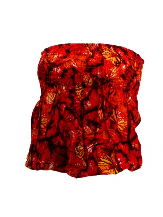 Bustier rouge orangé froncé femme Butterfly