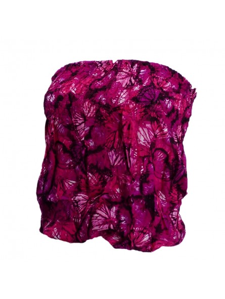 Bustier froncé noir frise hibiscus monochrome Bustier froncé noir frise hibiscus monochrome
