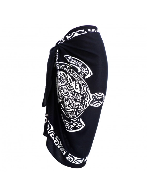 Paréo noir tatouage tortue