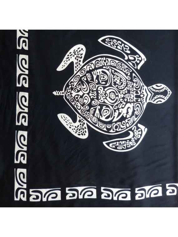 Paréo noir tatouage tortue