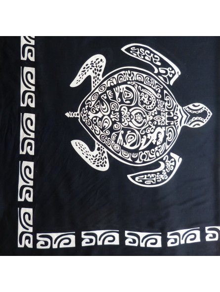 Paréo noir tatouage tortue