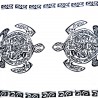 Paréo noir tatouage tortue