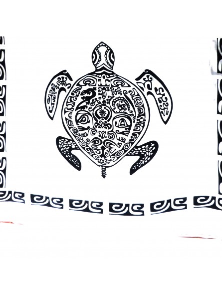 Paréo blanc tatouage double tortues