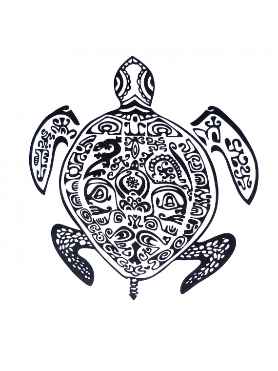 Paréo blanc tatouage double tortues