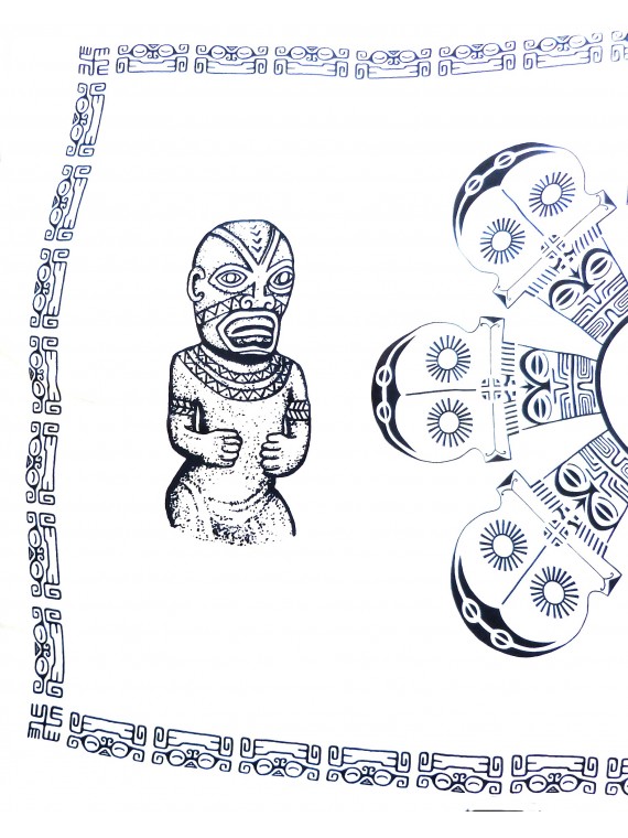Paréo blanc tiki et casse tête