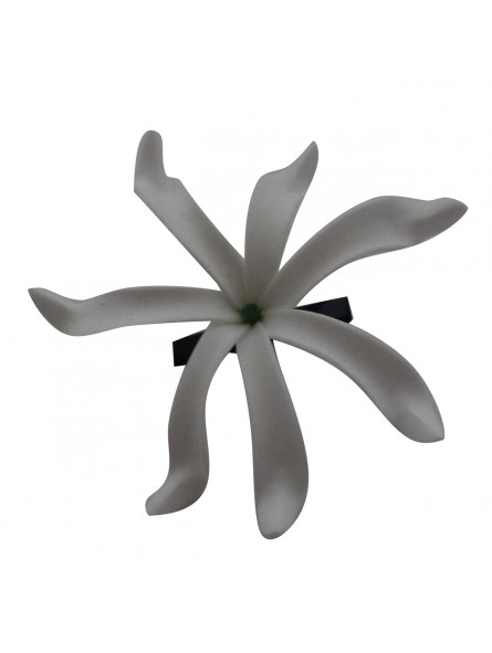 FLEUR DE TIARÉ 11 cm SUR BARETTE  "Paloma"