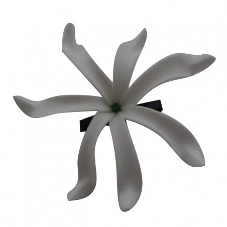 FLEUR DE TIARÉ 11 cm SUR BARETTE  "Paloma"