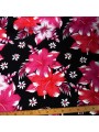 Tissu noir fleurs roses kahama