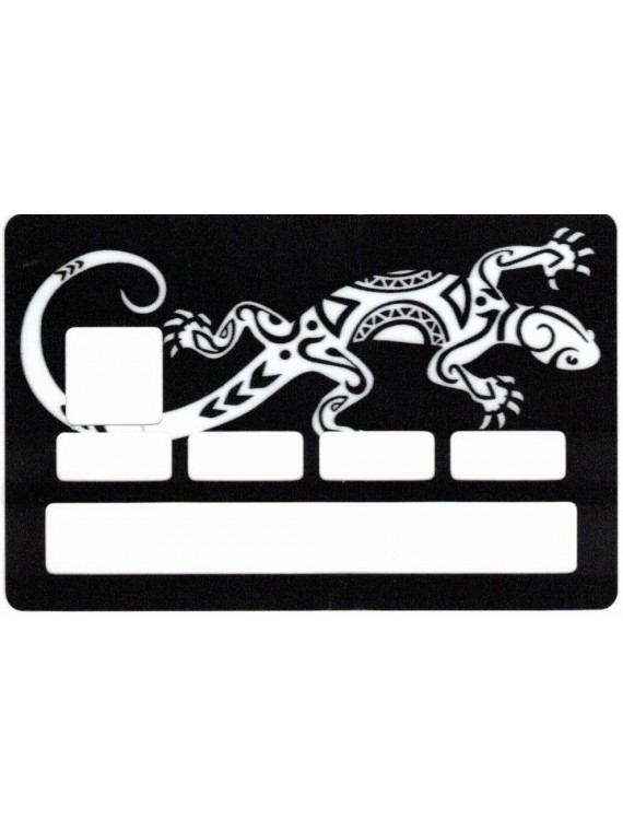 Autocollant pour Carte Bleu " Tattoo Noir lézard"