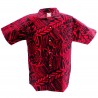 Chemise hawaïenne  rouge et noir Tatouage Rahi