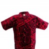 Chemise hawaïenne  rouge et noir Tatouage Rahi