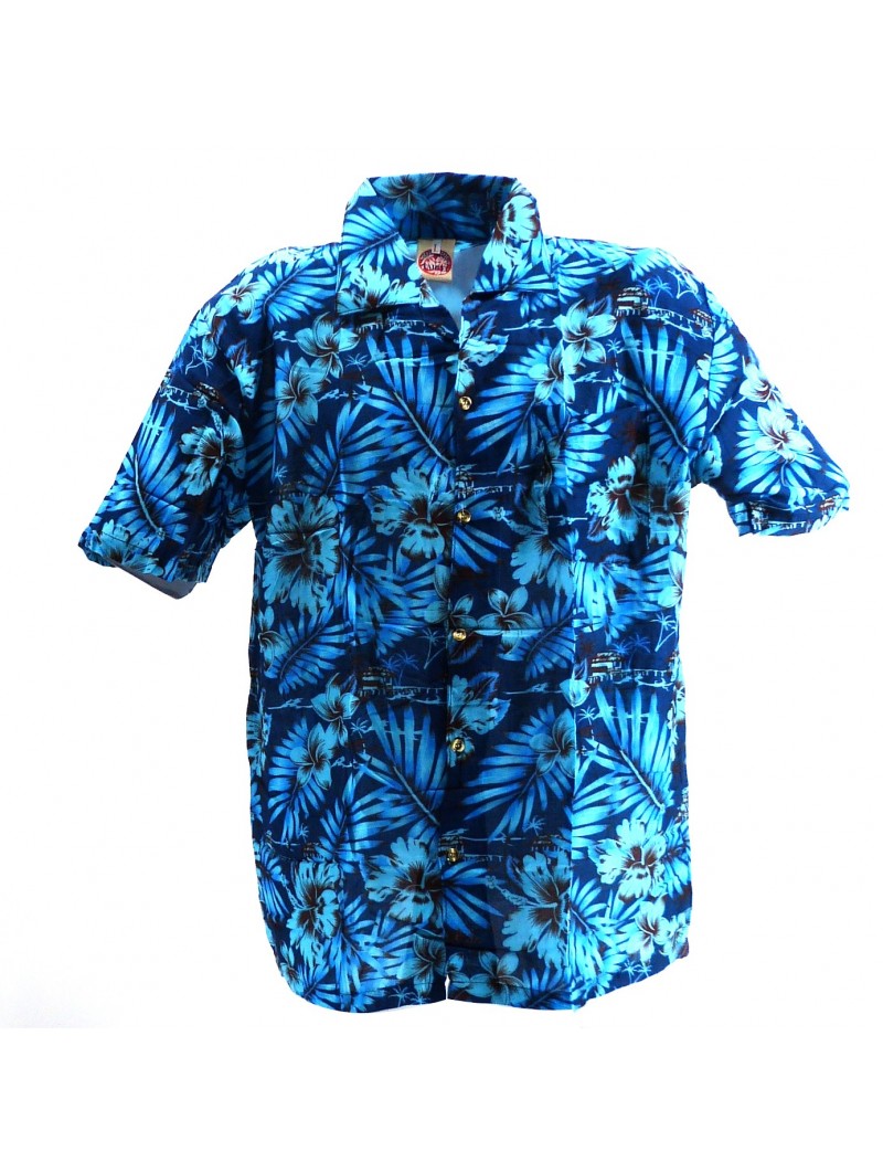 Chemise Hawaïenne bleu Moho
