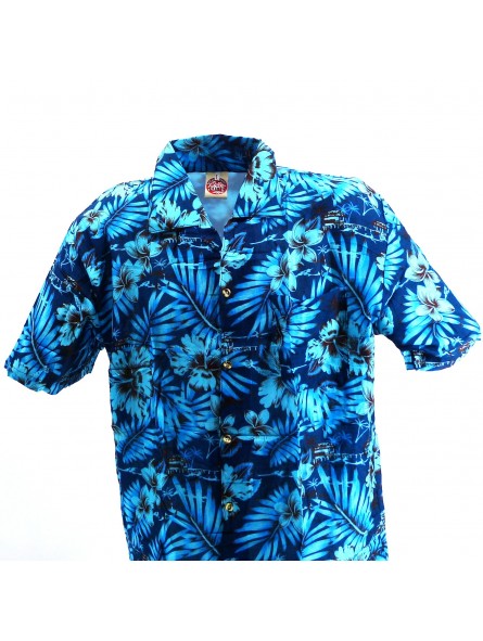 Chemise Hawaïenne bleu Moho