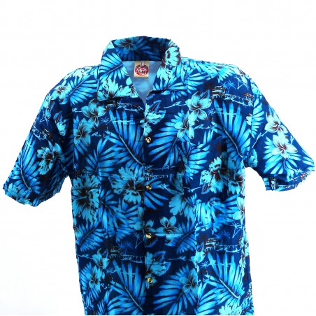 Chemise Hawaïenne bleu Moho