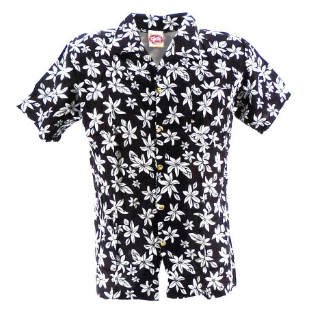 Chemise Hawaïenne noir tiaré