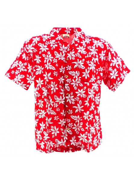 Chemise Hawaïenne rouge tiaré