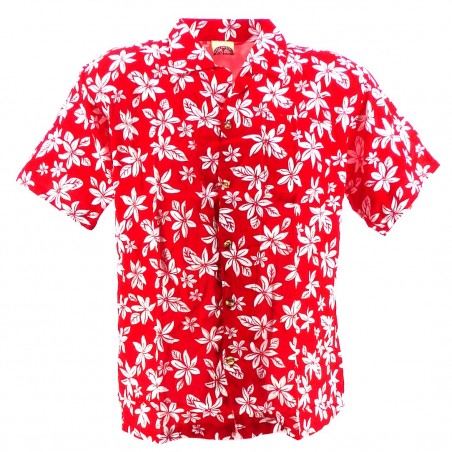 Chemise Hawaïenne rouge tiaré