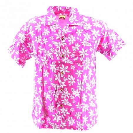 Chemise Hawaïenne rose tiaré