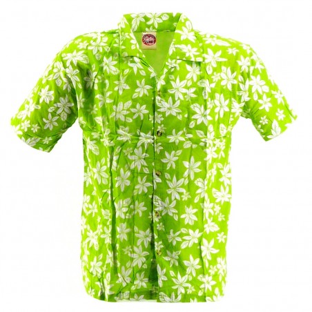 Chemise Hawaïenne vert tiaré