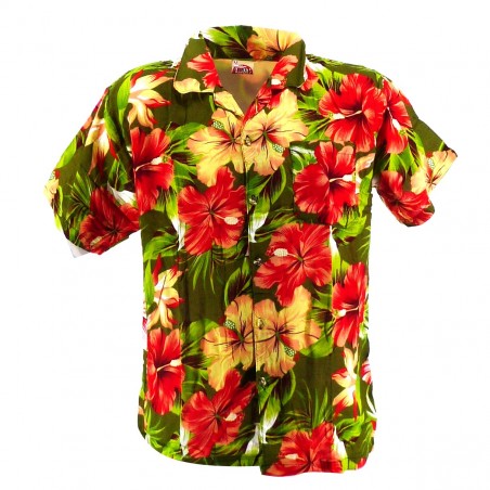 Chemise Hawaïenne verte Maupiti