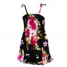 robe enfant noir hibiscus rose