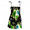 robe enfant noir hibiscus vert