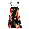 robe enfant noir hibiscus rouge