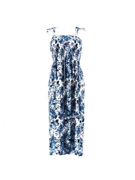 Robe femme moho blanc bleu