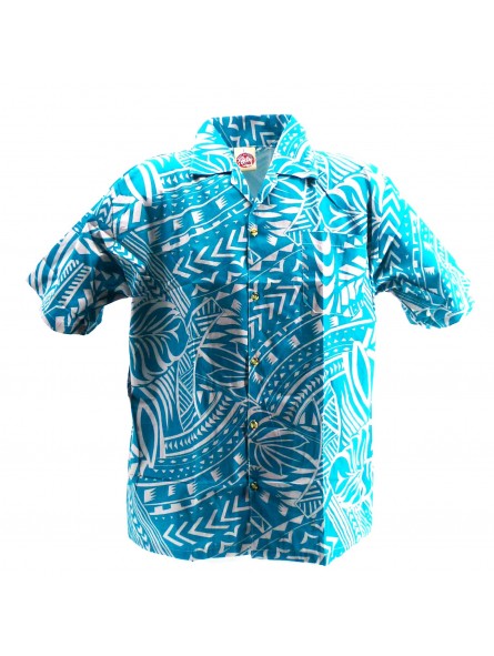 Chemise hawaïenne verte Tatouage Rahi