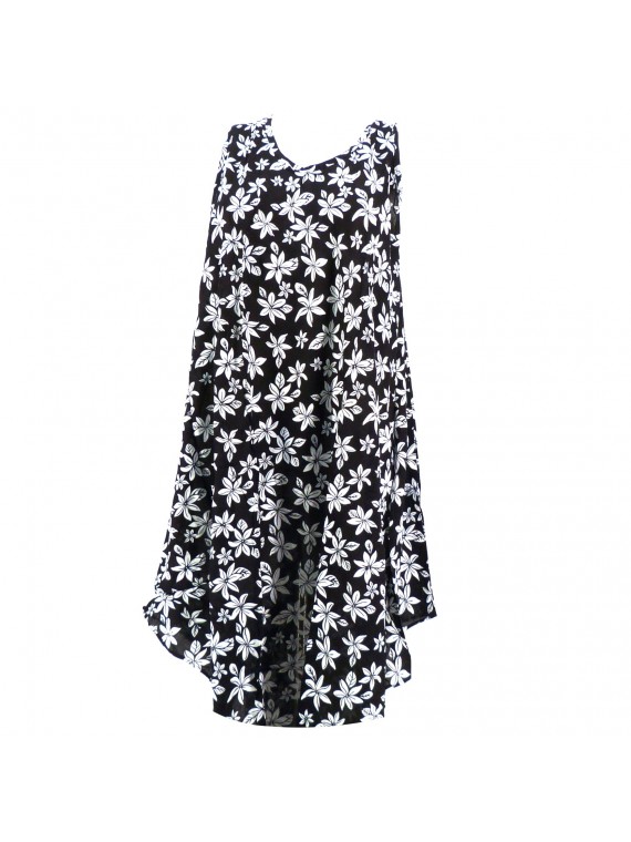 Robe tunique noir grande taille Tiaré