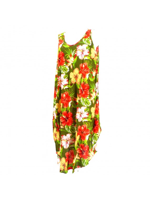 Robe tunique verte grande taille frangipane forest