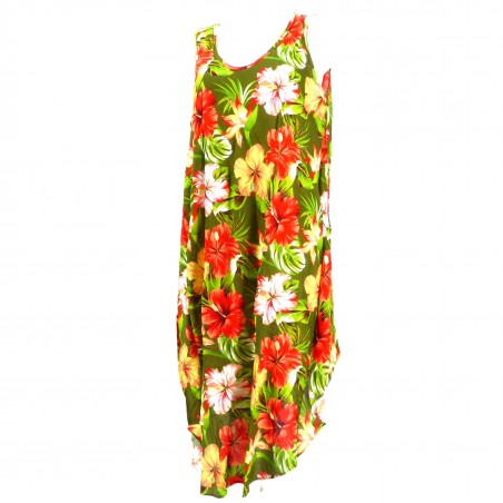 Robe tunique verte grande taille frangipane forest