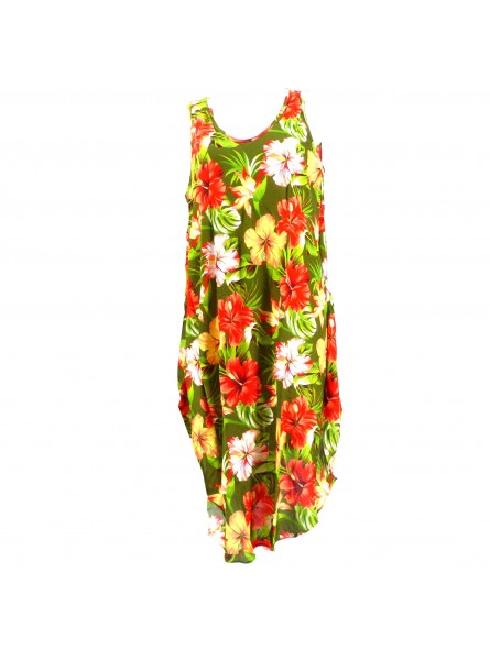 Robe tunique verte grande taille frangipane forest