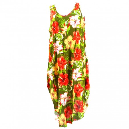 Robe tunique verte grande taille frangipane forest