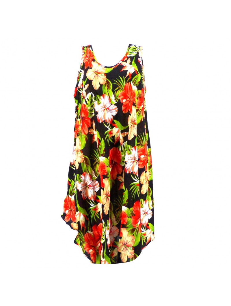 Robe tunique noir grande taille frangipane forest
