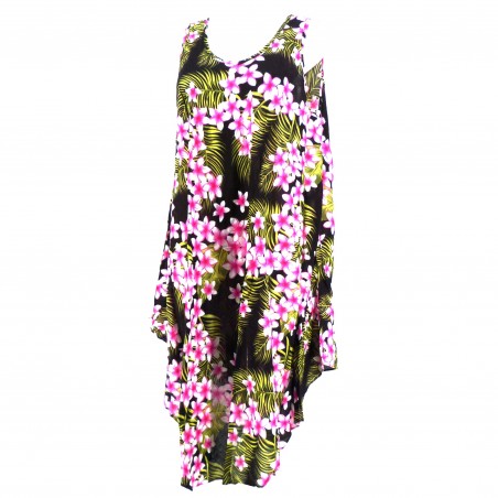 Robe tunique noir grande taille frangipane forest