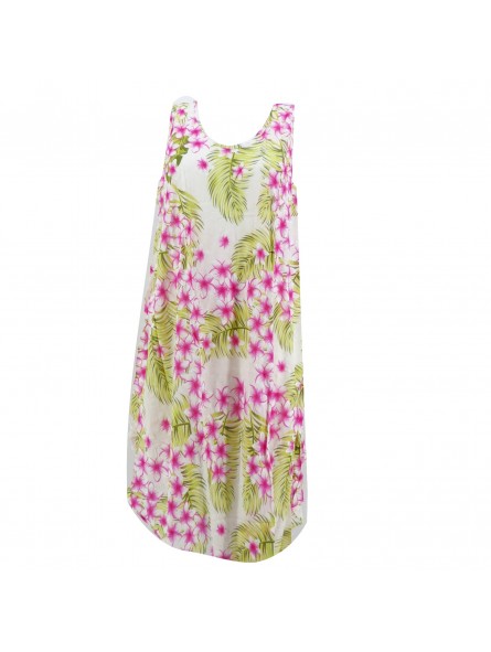 Robe tunique blanche grande taille frangipane forest