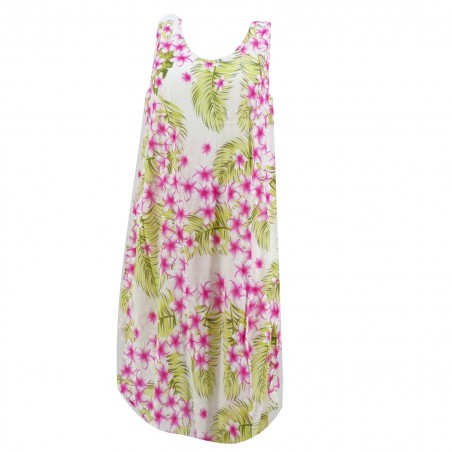 Robe tunique blanche grande taille frangipane forest